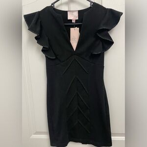 NWT Romeo & Juliet Couture Revolve Y2K Women's Black Ruffle Dress Small S